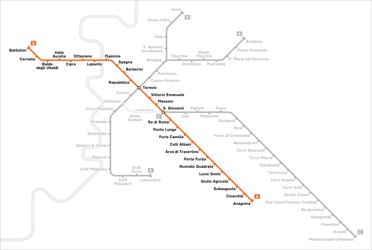 Mappa della Metro A