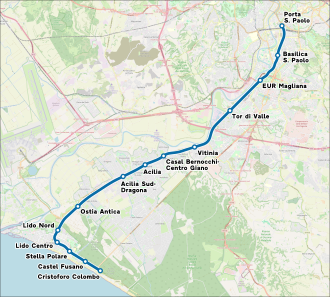 Mappa della Roma-Lido